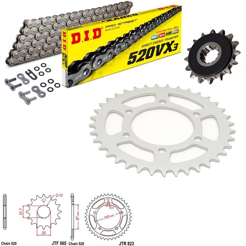 Kit catena pignone - kit, anteriore