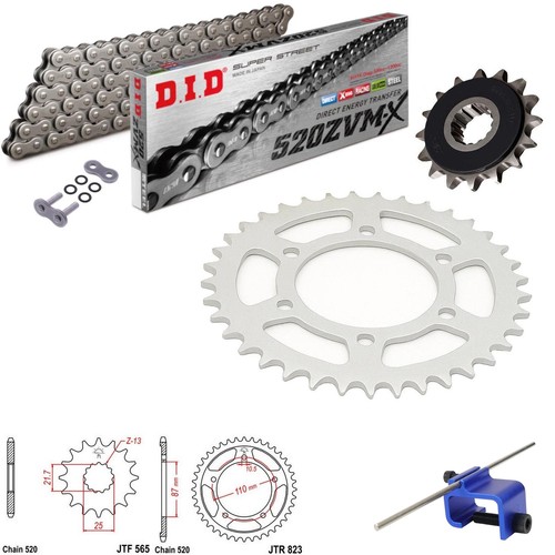 Kit catena pignone sv650x - catena,